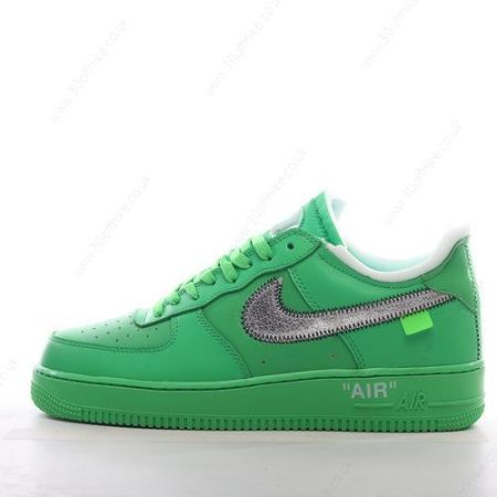 Nike Air Force Low Off White Mens and Womens Shoes Green Silver DX lhw