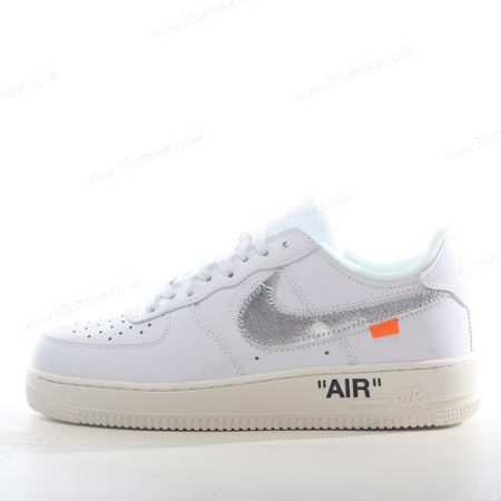 Nike Air Force Low Off White Mens and Womens Shoes White Silver AO lhw