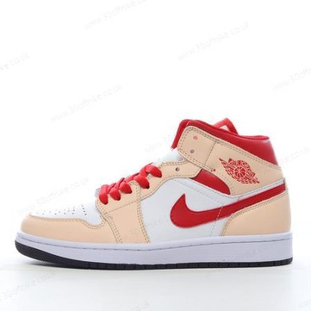Nike Air Jordan Mid Mens and Womens Shoes White Red Brown lhw