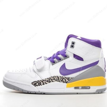 Nike Air Jordan Legacy Mens and Womens Shoes White Purple Yellow AT lhw