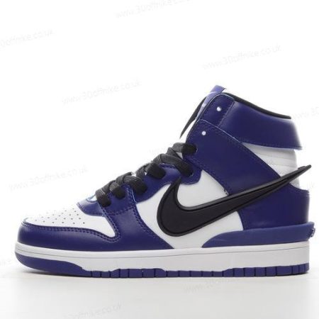 Nike Dunk High Mens and Womens Shoes Black White Blue CU lhw