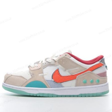 Nike Dunk Low Scrap Mens and Womens Shoes Orange White Grey DQ lhw