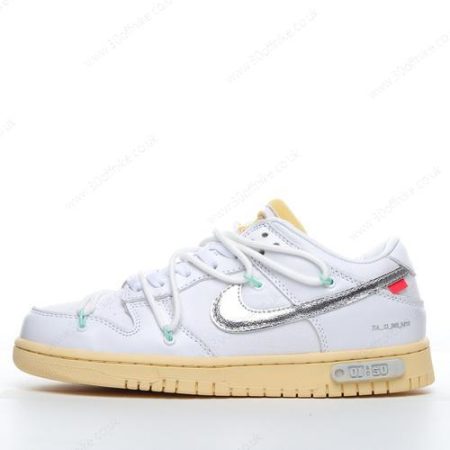 Nike Dunk Low x Off White Mens and Womens Shoes White Silver DM lhw