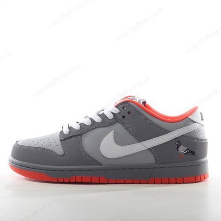 Nike SB Dunk Low Mens and Womens Shoes Grey White Orange lhw
